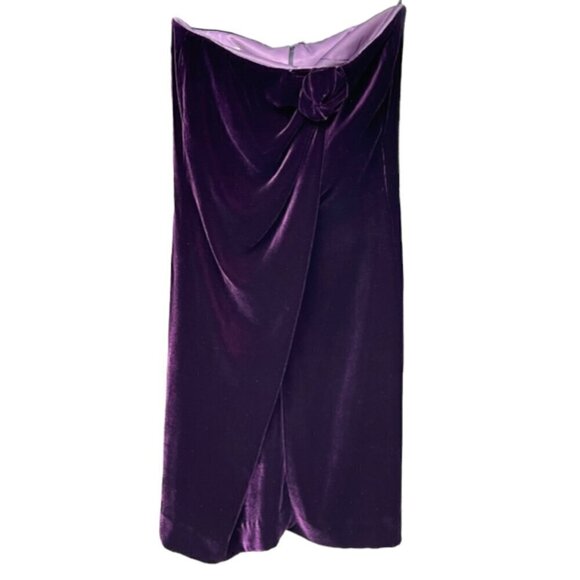 Emporio Armani NWOT Women's Strapless Purple Velvet Mini Dress Party EUR 36 US 6 - Picture 1 of 15